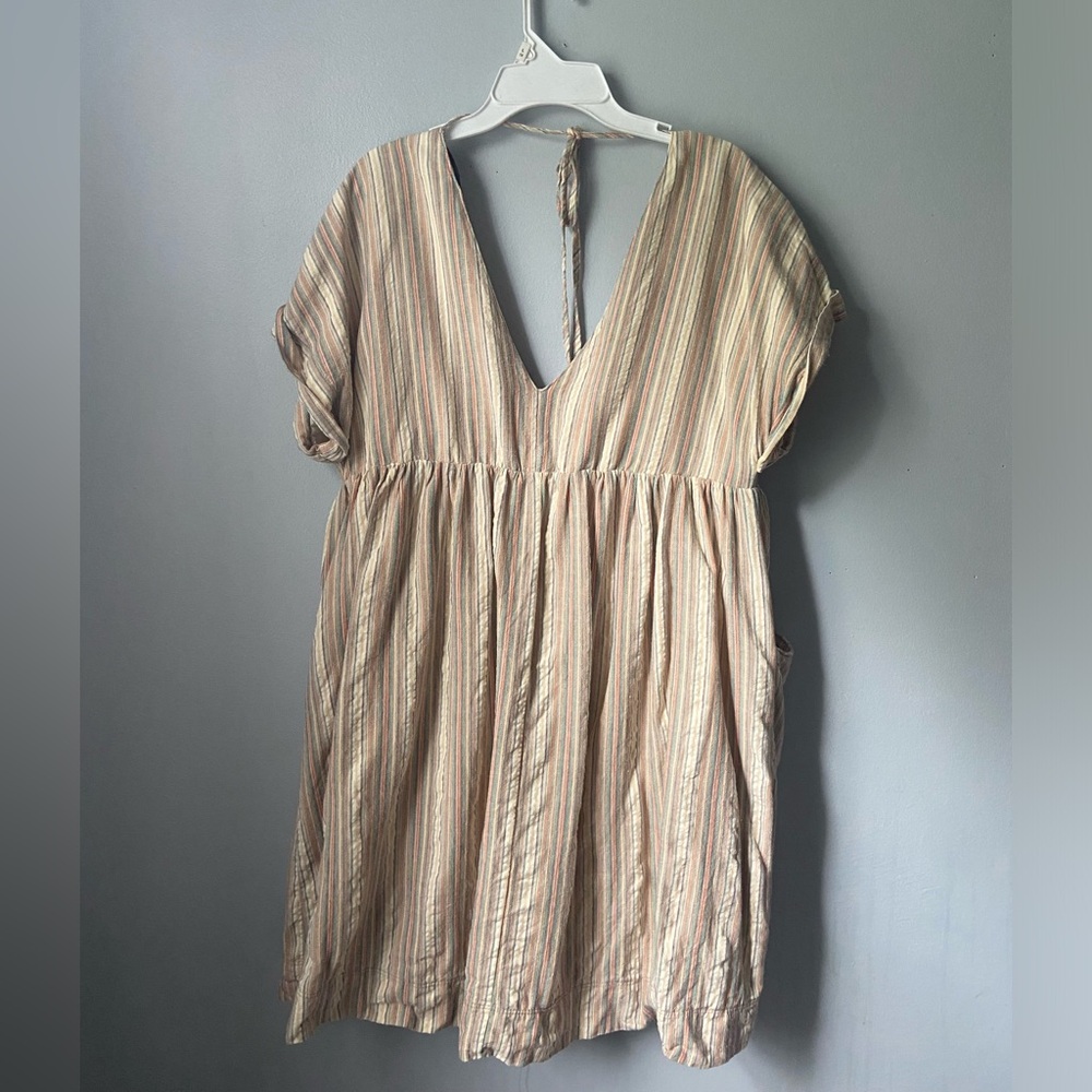 Striped V-Neck Dress